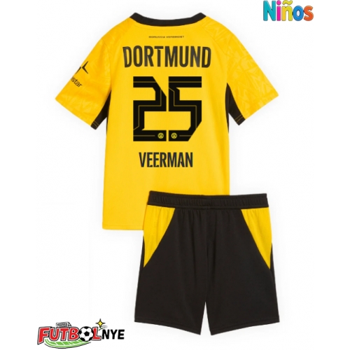 Camiseta Borussia Dortmund Joey Veerman #25 Primera Equipación para niños 2026-27 manga corta (+ pantalones cortos)